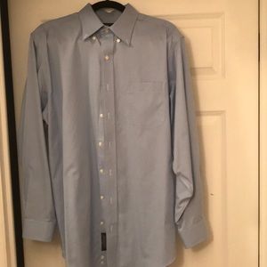 Dress shirt blue while pin stripes